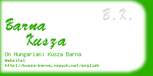 barna kusza business card